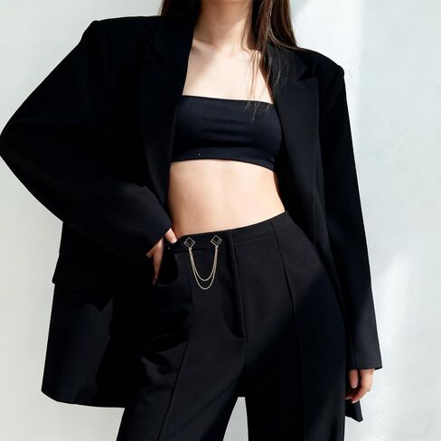 HJZHII Pins Hanging Chain Lapel Pin for Men, Suits Shirt Collar Chain Long Tassel Chain Brooch Square Crystal Brooch Business Suit Shirt Badge Accessories in Kuwait