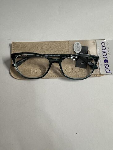 نظارات قراءة Foster Grant Coloread بتقنية Crystal Vision، إطار باللون الأزرق المخضر، بناء ممتاز Aviana +1.75 in Saudi Arabia