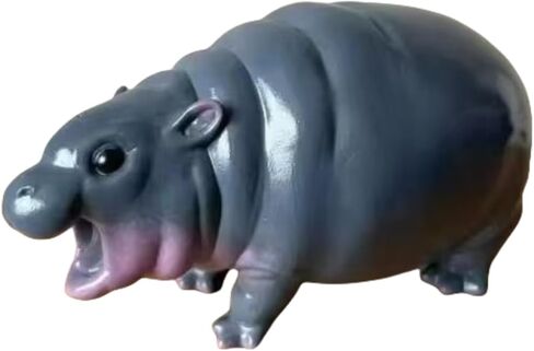 تمثال W.Sealet اللطيف Moo Deng Hippo لديكور المنزل، لعبة Moo Deng الصغيرة تمثال فرس النهر للغرفة والمكتب وغرفة المعيشة والمكتب وديكور رف الكتب in Kuwait