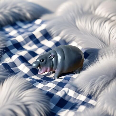 تمثال W.Sealet اللطيف Moo Deng Hippo لديكور المنزل، لعبة Moo Deng الصغيرة تمثال فرس النهر للغرفة والمكتب وغرفة المعيشة والمكتب وديكور رف الكتب in Kuwait