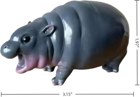 تمثال W.Sealet اللطيف Moo Deng Hippo لديكور المنزل، لعبة Moo Deng الصغيرة تمثال فرس النهر للغرفة والمكتب وغرفة المعيشة والمكتب وديكور رف الكتب in Kuwait