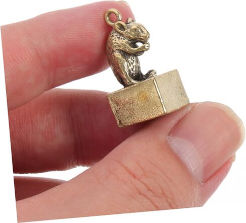 12Pcs Vintage Brass Zodiac Figurines Cute Chinese Zodiac Statues Key Chain Charms Decorative Sculptures for Home Decor and Desktop Zodiac Decoration in Saudi Arabia