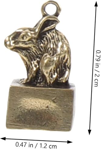 12Pcs Vintage Brass Zodiac Figurines Cute Chinese Zodiac Statues Key Chain Charms Decorative Sculptures for Home Decor and Desktop Zodiac Decoration in Saudi Arabia