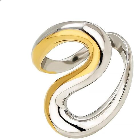 MAHSOD Gold Silver Thumb Rings Asymmetrical Wavy Curve Ring Chunky Rings Thumb Rings for Women Adjustable Gold Ring Non Tarnish Dainty Stainless Steel Jewelry Gift in Saudi Arabia