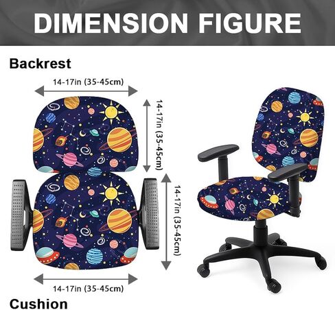 Computer Office Chair Covers Outer Space Planet Print Chair Covers 2pcs Rotating Swivel Chair Slipcover Protector Stretchable Anti-Dust Chair Protective Slipcover for Women Men in Saudi Arabia