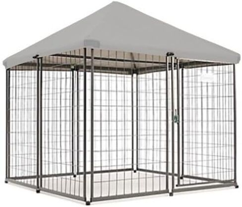 غطاء علوي بديل مناسب من Garden Winds متوافق مع المسترد 1201551 5 × 4.5 × 4.5 × قفص لعب محمول للكلاب الأليفة - قماش RipLock 350 عالي الأداء - رمادي داكن in Kuwait