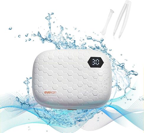 منظف ​​العدسات اللاصقة مع مرآة، منظف العدسات اللاصقة بالموجات فوق الصوتية USB للتخلص من العدسات الناعمة، العدسات الصلبة، العدسات اللاصقة، العدسات الملونة، عدسات RGP وعدسة OK in Kuwait