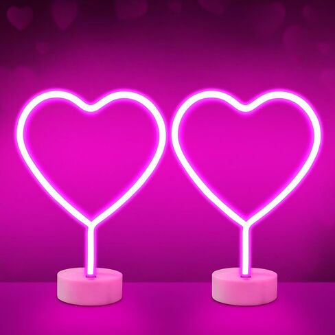 BRIGHTDECK 2 Pack Flamingo Neon Signs, LED Pink Flamingo Neon Sign Battery Operated or USB Powered Decoration Lamp, Flamingo Lights Decor for Bedroom, Wedding, Party, Pink Room Decor in Saudi Arabia