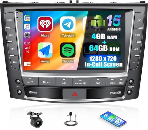 2+64G for Lexus IS250 IS200 IS220 IS300 IS350 2006-2012 Upgrade Radio Android Car Stereo Carplay Android Auto Mirror Link 30 Themes 10.1 inch Touchscreen Head Unit FM GPS Bluetooth+Backup Camera&MIC in Kuwait