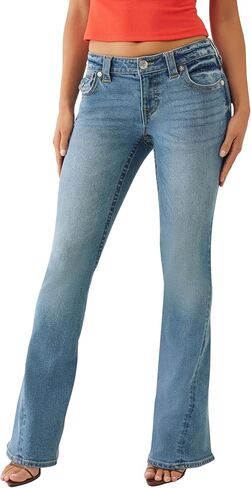 بنطال جينز Joey نسائي منخفض الارتفاع من True Religion - جيوب بغطاء قلاب، من قماش الدنيم ذو الرقبة الطويلة in Saudi Arabia