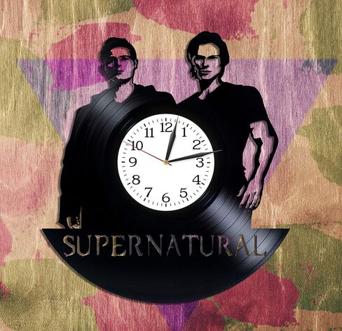 kovides سوبر وينشستر براذرز غرفة الفن lp الفينيل الرجعية سجل ساعة الحائط خمر هدية عيد ميلاد للرجل وينشستر الأخ الفن ساعة المسلسل الفن عيد الميلاد فكرة هدية لفتاة ساعة الحائط كبيرة in Kuwait