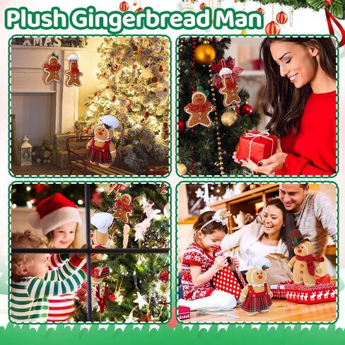 Guiqulai 4 Pcs Gingerbread Man Plush Gingerbread Christmas Decorations for Christmas Party Favors Home Decor in Saudi Arabia