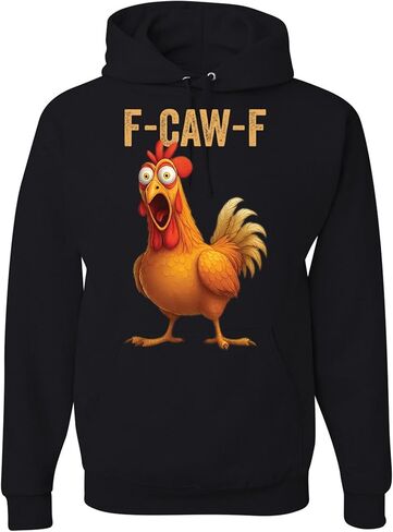 wild custom apparel F-Caw-F Funny Chicken Humor Quote Rooster Meme Funny Sweatshirt Hoodies in Saudi Arabia