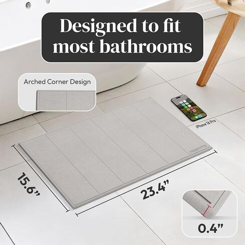 OResome Luxury Quick Dry Stone Bath Mat, Minimalist Easy to Clean Diatomaceous Earth Mat, Super Absorbent Stone Bath Mats for Bathroom and Shower, Water-Absorbing Tapete de Piedra para Baño (1 Pack) in Saudi Arabia