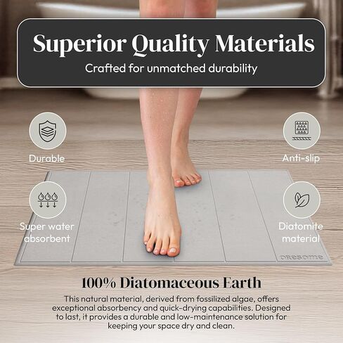OResome Luxury Quick Dry Stone Bath Mat, Minimalist Easy to Clean Diatomaceous Earth Mat, Super Absorbent Stone Bath Mats for Bathroom and Shower, Water-Absorbing Tapete de Piedra para Baño (1 Pack) in Saudi Arabia