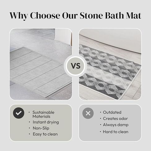 OResome Luxury Quick Dry Stone Bath Mat, Minimalist Easy to Clean Diatomaceous Earth Mat, Super Absorbent Stone Bath Mats for Bathroom and Shower, Water-Absorbing Tapete de Piedra para Baño (1 Pack) in Saudi Arabia