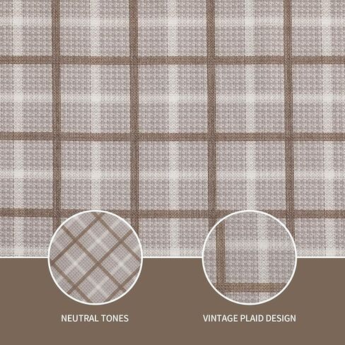 XOGUIBO Plaid Curtains 2 Panels Blackout 84 Inches Long, Gingham Curtains Thermal Insulated for Bedroom and Living Room Brown Patterned Vintage Rustic Checkered in Saudi Arabia