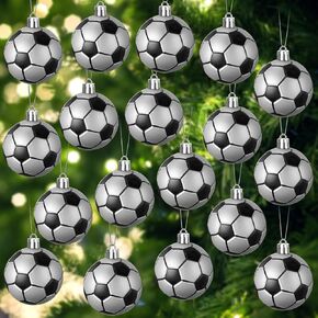 Leitee 12 Pcs Christmas Plastic Football 2.36 Inch Xmas Tree Ornaments with Hanging Loop Sports Theme Decorative Hanging Ornaments for Holiday Party Christmas Tree Home in Saudi Arabia