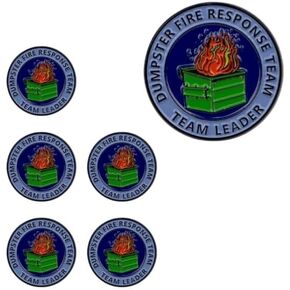 5-Pack Dumpster Fire Response Team Enamel Pins Funny Office Badges for Coworkers Team Leader Humor Gifts with Rubber Clutches in Saudi Arabia