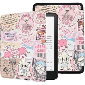 Case for All-New 6" Kindle (11th Generation, 2022/2024 Release), Premium Lightweight PU Leather Protective Cover with Auto Wake/Sleep, Hand Strap Feature, Book Lovers Gifts in Kuwait