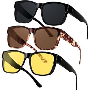 نظارات شمسية مستقطبة تناسب أكثر من ANDWOOD للنساء والرجال، ظلال مربعة كبيرة الحجم للحماية من الأشعة فوق البنفسجية 400 in Kuwait