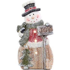 Smadeer Santa Claus Statue with LED Lights for Christmas Decorations, Winter Holiday Decor for Shelf Bookshelf Fireplace Mantle Indoor Home, Christmas New Year Xmas Figurine in Saudi Arabia