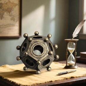 إثراء ديكور اثنا عشري الشكل الروماني من الراتنج - تصميم عتيق فريد، مثالي لخلق جو فني في المنزل والمكتب (ذهبي كلاسيكي) in Kuwait