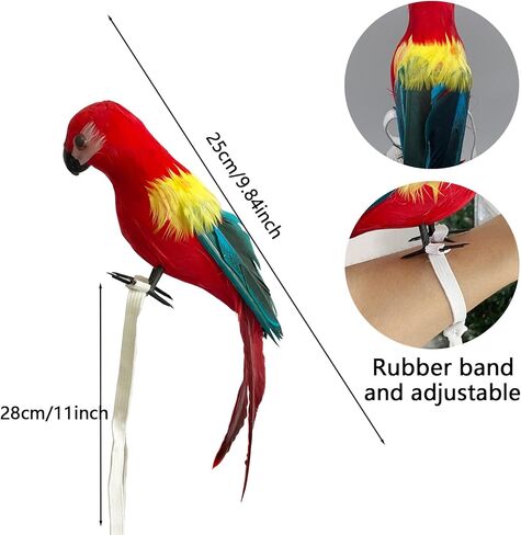 Pirate Parrot on Shoulder Life Size Foam Feather Parrot Macaw Birds for Decoration Costume Shoulder Ornament Modern Home Garden Party Decor (Red Yellow Style 1) in Saudi Arabia