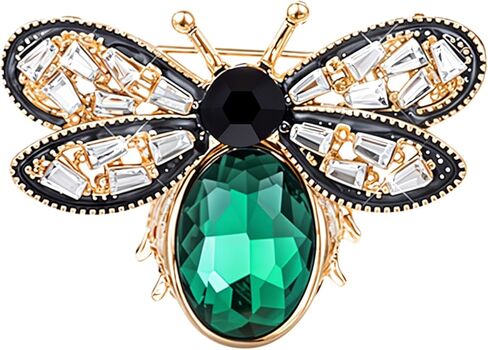 Mabor Colorful Rhinestone Crystal Bee Brooch Pin Vintage Bee Lapel Pin for Women Retro Cute Insect Animal Collar Pin Jewelry Gift for Women Clothing Accessories in Saudi Arabia