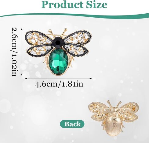 Mabor Colorful Rhinestone Crystal Bee Brooch Pin Vintage Bee Lapel Pin for Women Retro Cute Insect Animal Collar Pin Jewelry Gift for Women Clothing Accessories in Saudi Arabia
