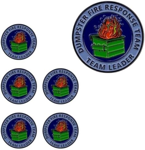 5-Pack Dumpster Fire Response Team Enamel Pins Funny Office Badges for Coworkers Team Leader Humor Gifts with Rubber Clutches in Saudi Arabia