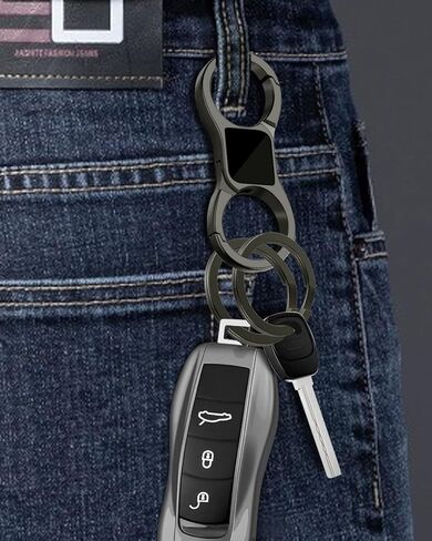 Key Chain Quick Release Spring with 4 Key Rings Heavy Duty Car Keychain Organizer for Men and Women in Saudi Arabia