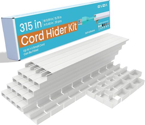 Brown Cord Cover Wire Hider - 315in One-Cord Channel, Cord Cover on Wall, Cable Hiders for TV on Wall, Cable Concealer for Extension Cord, Electrical Cable Raceway Kit, Wire Conduit, Wire Molding in Kuwait