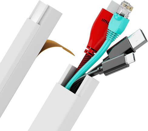 Brown Cord Cover Wire Hider - 315in One-Cord Channel, Cord Cover on Wall, Cable Hiders for TV on Wall, Cable Concealer for Extension Cord, Electrical Cable Raceway Kit, Wire Conduit, Wire Molding in Kuwait