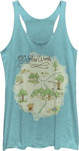Women's Winnie The Pooh 100 Acre Woods Map Racerback Tank Top in Saudi Arabia