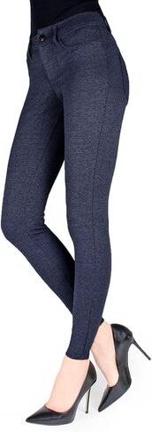 MeMoi Women's Faux Denim Ponte Leggings in Saudi Arabia