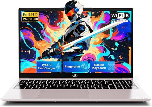 NIMO 15.6 FHD IPS Business Gaming Laptop,6-Cores AMD Ryzen 5 6600H 660M 6 nm,32GB RAM DDR5, 1TB SSD,(Beat i5-12450H, up to 4.5GHz),100W Type-C, Fingerprint, Backlit Keyboard, WiFi 5, Win 11 in Kuwait