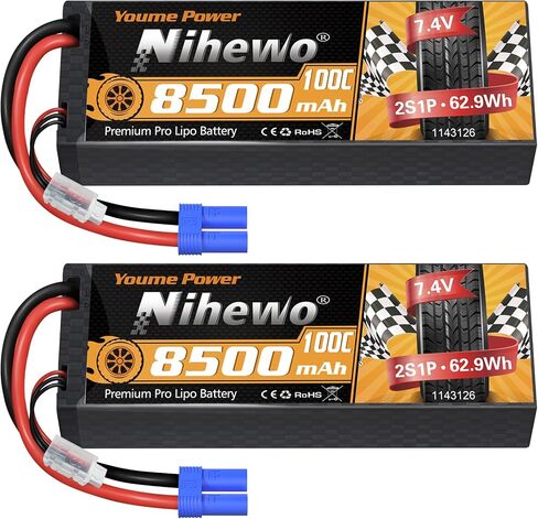 4S بطارية ليبو 8500 مللي أمبير 14.8 فولت RC حافظة صلبة 100C مع موصل EC5 متوافق مع Arrma Axial 1/5 1/6 1/7 مقياس RC مركبة سيارة شاحنة عربات التي تجرها الدواب قارب بدون طيار نماذج RC (عبوتان) in Kuwait