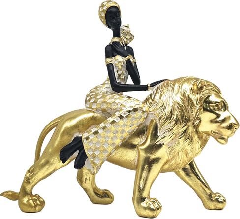 OGANGART African Cheetah Statues,9.6" Animal Leopard Lady Figure Sculptures for Home Decorations/Living Room/Coffee Table/Shelves Figurines/Art Ornaments/Housewarming Decor in Saudi Arabia