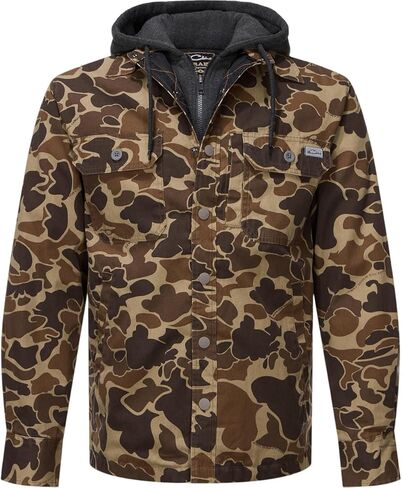Drake Waterfowl Campfire Canvas Shirt Jac Hoodie, Canvas Outer Shell, Quilted Insulated Hooded Shirt Jacket in Saudi Arabia