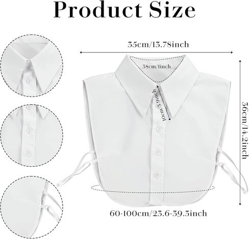 Detachable Fake Collar White Collar Shirt for Women - Elegant Faux Collars with Pointed Design in Saudi Arabia