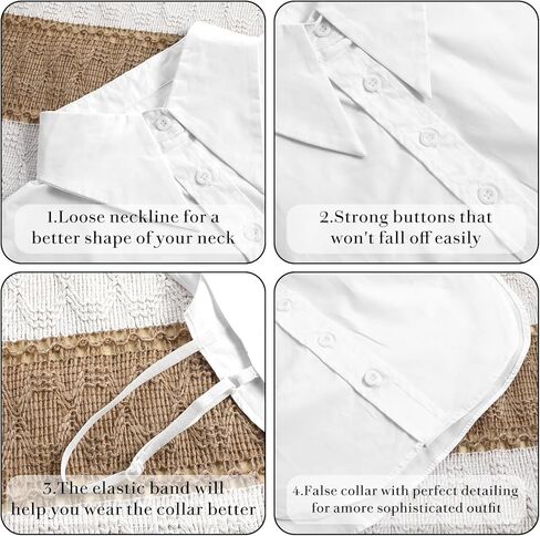Detachable Fake Collar White Collar Shirt for Women - Elegant Faux Collars with Pointed Design in Saudi Arabia