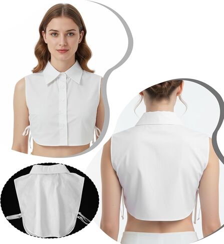 Detachable Fake Collar White Collar Shirt for Women - Elegant Faux Collars with Pointed Design in Saudi Arabia
