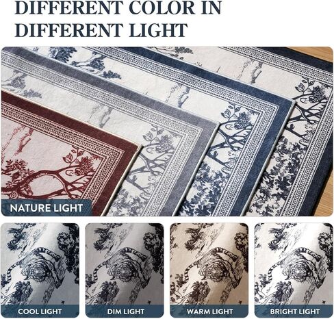 LIVEBOX 8x10 Area Rugs for Living Room, Washable Black and White Rug for Bedroom Dining Room Nursery Room, Soft Low Pile Non Slip, Vintage Animal Jungle Print Carpet Home Décor in Saudi Arabia
