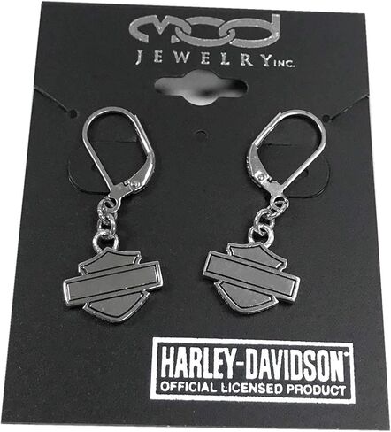 Harley-Davidson Women's Earrings, Bling Bar & Shield Dangles, Silver HDE0183 in Saudi Arabia