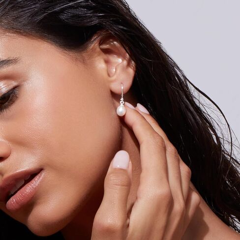 Milla Freshwater Pearl Earrings for Women - Leverback Pearl Drop Earrings in Saudi Arabia