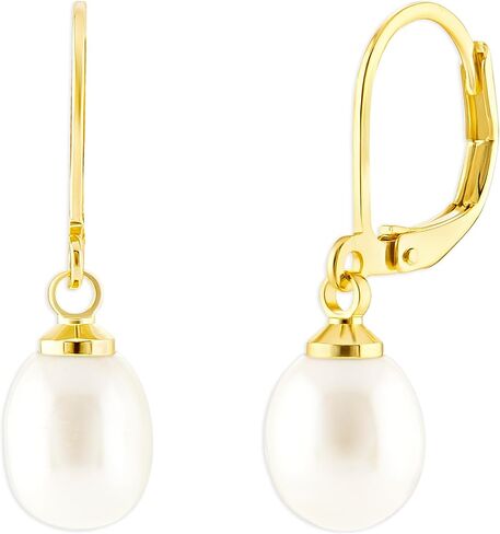 Milla Freshwater Pearl Earrings for Women - Leverback Pearl Drop Earrings in Saudi Arabia