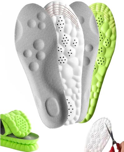 2 Pairs 4D Steppers Cloud Insoles for Women and Men, Super Soft Massage Memory Foam Insoles,Arch Support Foot, Pain Relief Plantar Fasciitis Insoles in Saudi Arabia