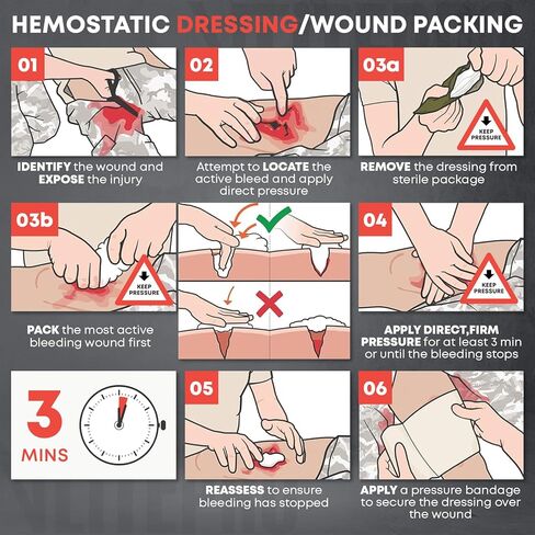 4 قطع من الشاش المضغوط المعقم المطوي على شكل حرف Z، مقاس 4.5 بوصة × 4.1 بوصة - وسادة شاش طبية قطن 100% لتضميد الجروح في حالات الطوارئ، وإيقاف النزيف، ومجموعة الصدمات، وإعادة تعبئة مجموعة الإسعافات الأولية (4 قطع) in Kuwait