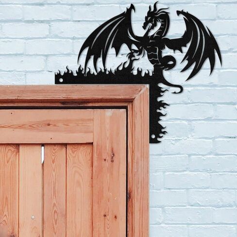 Evil Dragon Door Corner Metal Decor Signs,Dragon Metal Sign,Personalized Dragon Door Signs Gift,Black Dragon Metal Wall Art,Dragon Window Decor,Door Frame Cabinet Corner decor (Style B, 20cm / 7.87"（SMALL SIZE）) in Saudi Arabia